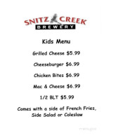 Snitz Creek Brewery menu