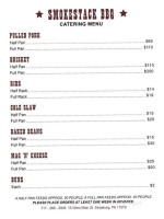 Smoke Stack Bbq menu