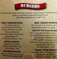 Crest Tavern menu