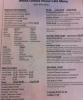 Amish Cheese House menu