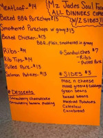 Mz. Jade's Soul Food menu