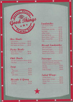 Good Things menu