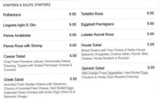 Cascata Caffe menu