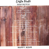 Costa Verde menu