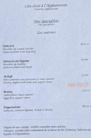 Le Pamir menu