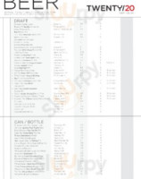 Twenty/20 Taphouse menu