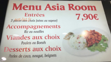 Asia Room menu