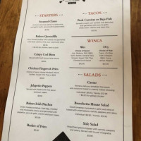 Baker's Tap Room Ii menu