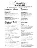 Nicolas Trattoria menu