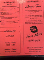 Lucy's Two menu