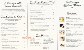 Le Petit Provençal menu