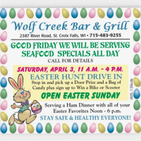 Howlin’ Wolf Creek menu