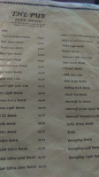 The Pub menu