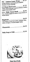 Bagel Shoppe menu