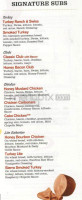 Quiznos Subs menu