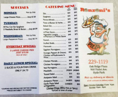 Ronzoni Pizzeria menu