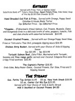 The Oar House And Grill menu