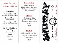 Midway Grocery menu