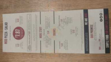 Mod Pizza menu