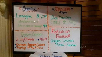 Original Italian Pizza menu