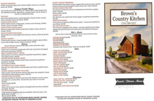 Brown's Country Kitchen menu