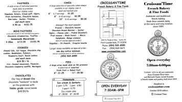 Croissan'time French Bakery menu