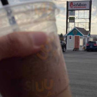 Caffeinated Cowboy Coffee Soda outside