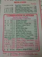 China King menu