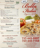 Bella Italia menu