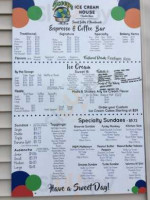 Scoops Ice Cream House menu