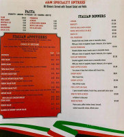 A M Pizza menu