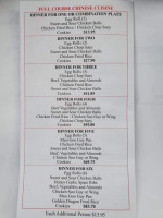 Golden Dragon Chinese menu