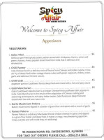 Spicy Affair Indian Cuisine menu