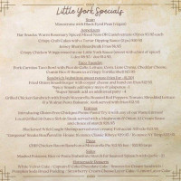 The Little York menu