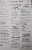 4th Street Pub menu