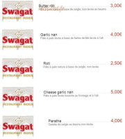 Swagat Paris menu