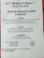 Au Relais D'alsace menu