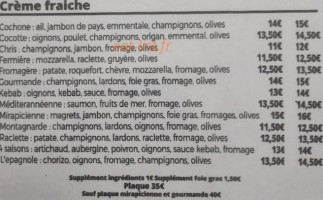 Pizzeria La Mirapicienne menu