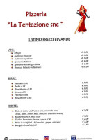 La Tentazione menu