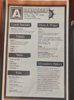 Alexander's menu