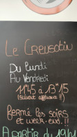 Le Creusotin menu