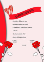 La Fonte menu