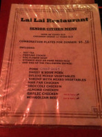 Gold Room Saloon menu