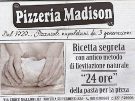 Pizzeria Madison Con Posti A Sedere menu