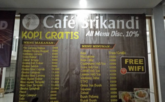 Cafe Srikandi menu