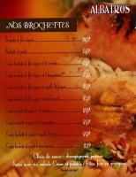 Auberge Albatros menu