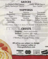 Godfather's Pizza menu