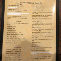 Betaso's menu