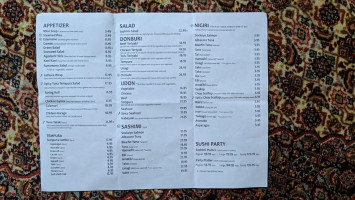 Oya Japanese Sun Peaks menu