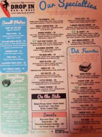 The Drop In Deli menu